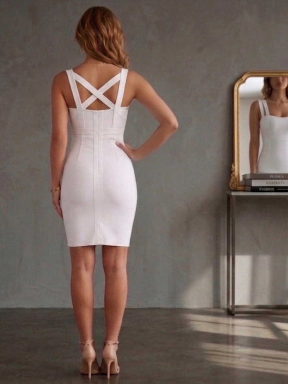 Calvin Klein Women's Dress White Zipper New Size 14 - Picture 3 of 8